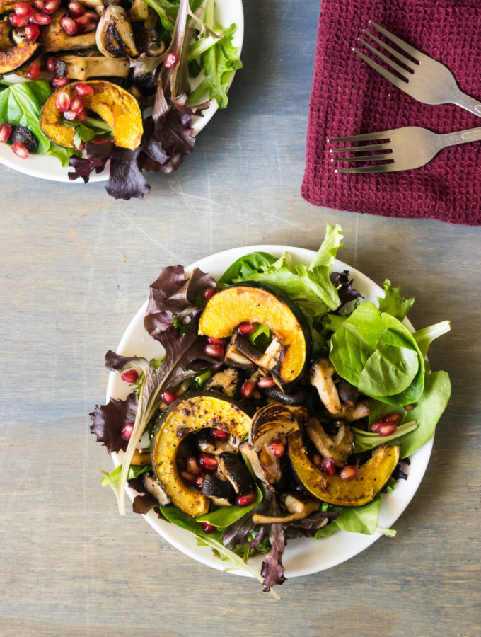 Warm Mushroom and Acorn Squash Salad | Winter Salad Recipe