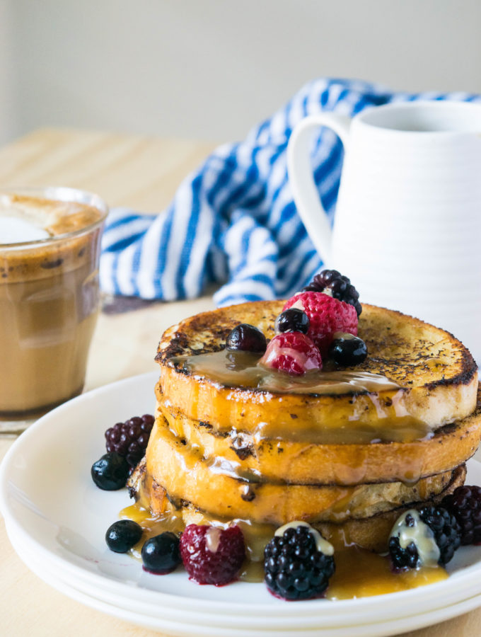 Eggnog French Toast with Bourbon Sauce