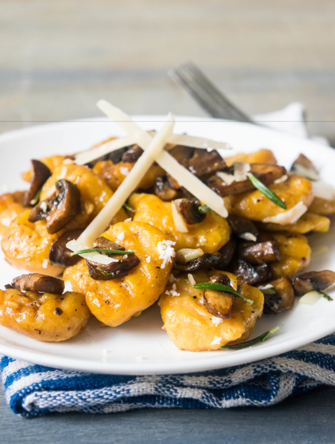 Pumpkin Gnocchi With Caramelized Mushrooms