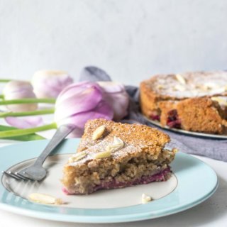 This Rhubarb Almond Gluten Free Cake is light, incredibly moist and easy to whip up. A simple but incredibly delicious celebration cake for spring and summer! | www.thelastcookie.ca