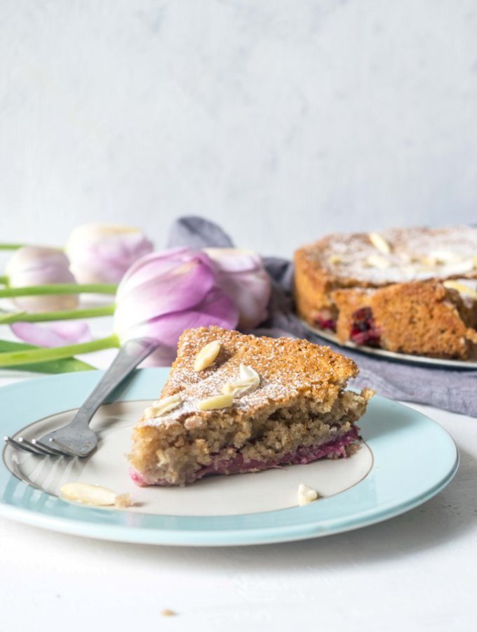 Rhubarb Almond Gluten Free Cake